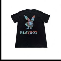 Men's Size S Playboy bunny Tie-dye Black T-shirt.