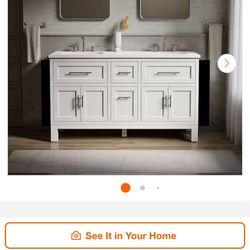 Kohlar Double Sink Bathroom Vanity , 61”