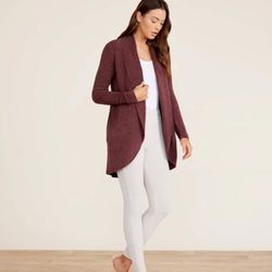 Barefoot Dreams CozyChic Lite Circle Cardigan - Rosewood - Size S