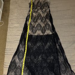 Black And Beige Lace Dress