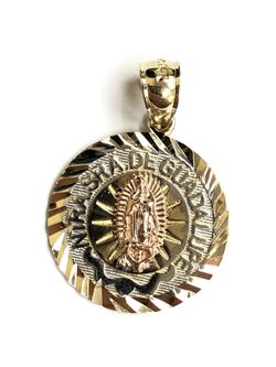 MOTHER’S DAY GIFT / Guadalupe religious pendant 14K REAL YELLOW, WHITE & ROSE GOLD.