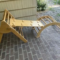 Kids Indoor Climbing Frame And Slide Set