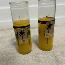 Two Outdoor Candles “Lemon Basil” Scent