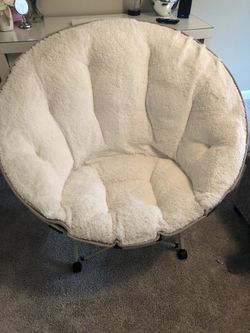 White saucer chair