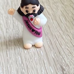 Hot Pink Jesus Figurine Mini Collectible Style Figure 