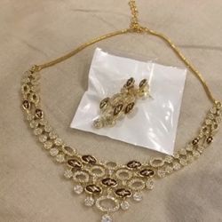 Indian Brown AD Necklace & Earring Set