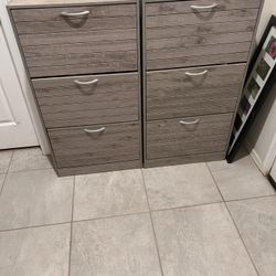 Set Of Shoe Storage Cabinet with 3 Flip Drawers