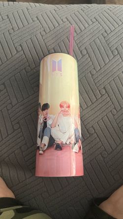 BTS Tumbler Cup with Straw
