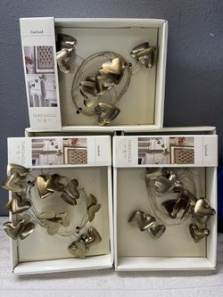 Gold Metal Hearts Garland - Threshold