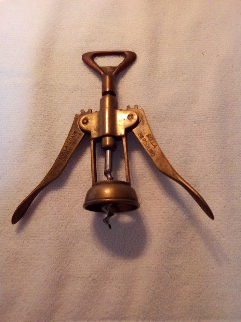 Vintage Solid Brass 'Bolla Bardolino' Winged Cork & Bottle Opener From Italy