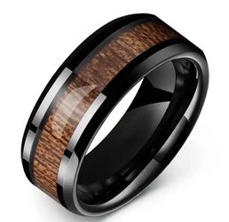 New Mens Stainless Steel Ring Black - Brown - Size 9 10 12 13