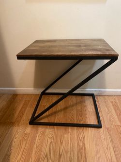 Large Metal And Wood Side Table/ Read Description