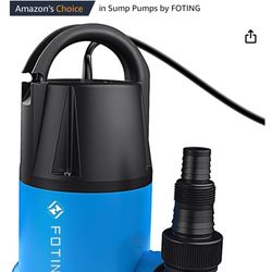 Sump Pump Submersible 1HP Clean/Dirty Water Pump, 3960 GPH Portable Utility Pump for Swimming Pool G