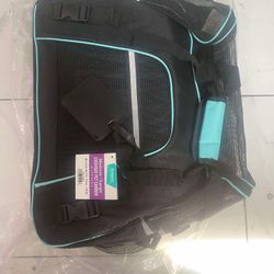 FRISCO Medium/Large Pet Carrier FRISCO Black w/Blue Trim Brand New