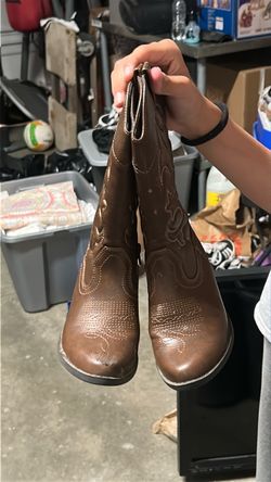 Brown Leather Cowboy Western Boots