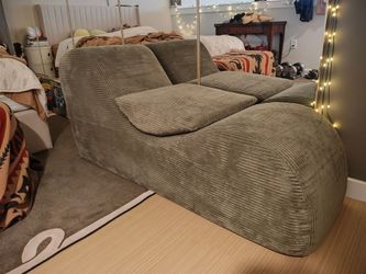 Olive Green Corduroy Chaise