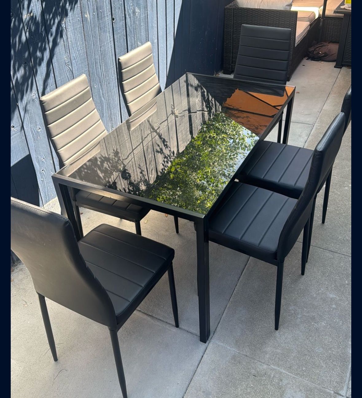 Black Glass Dining Room Table