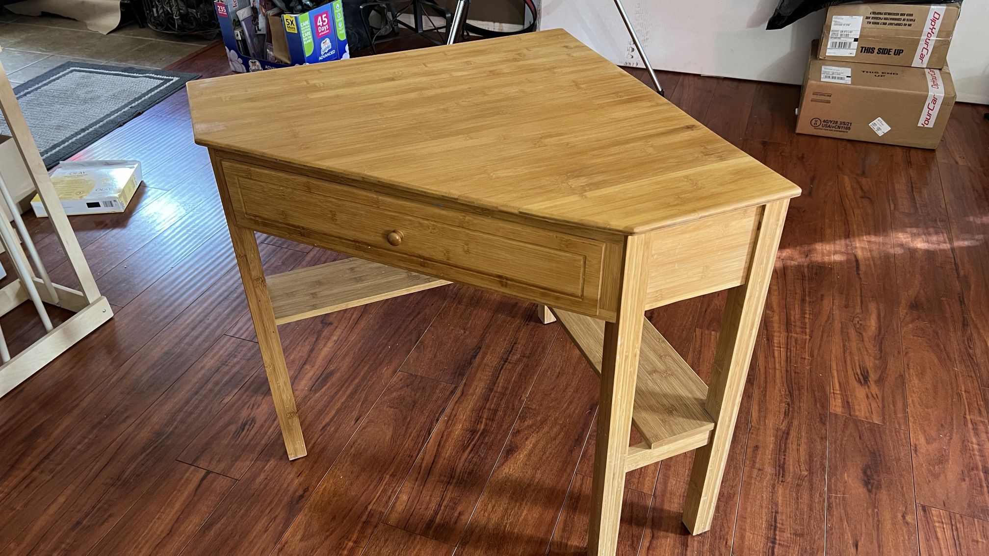 Solid Bamboo Corner Desk Restored
