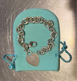 Tiffany & Co. Sterling Silver 925 Heart tag link bracelet