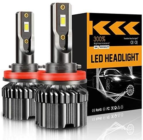 LRTER H-11 LED Headlight Bulbs 6000k Cool White Extremely Bright 60 W 12000 LED Headlight Kit