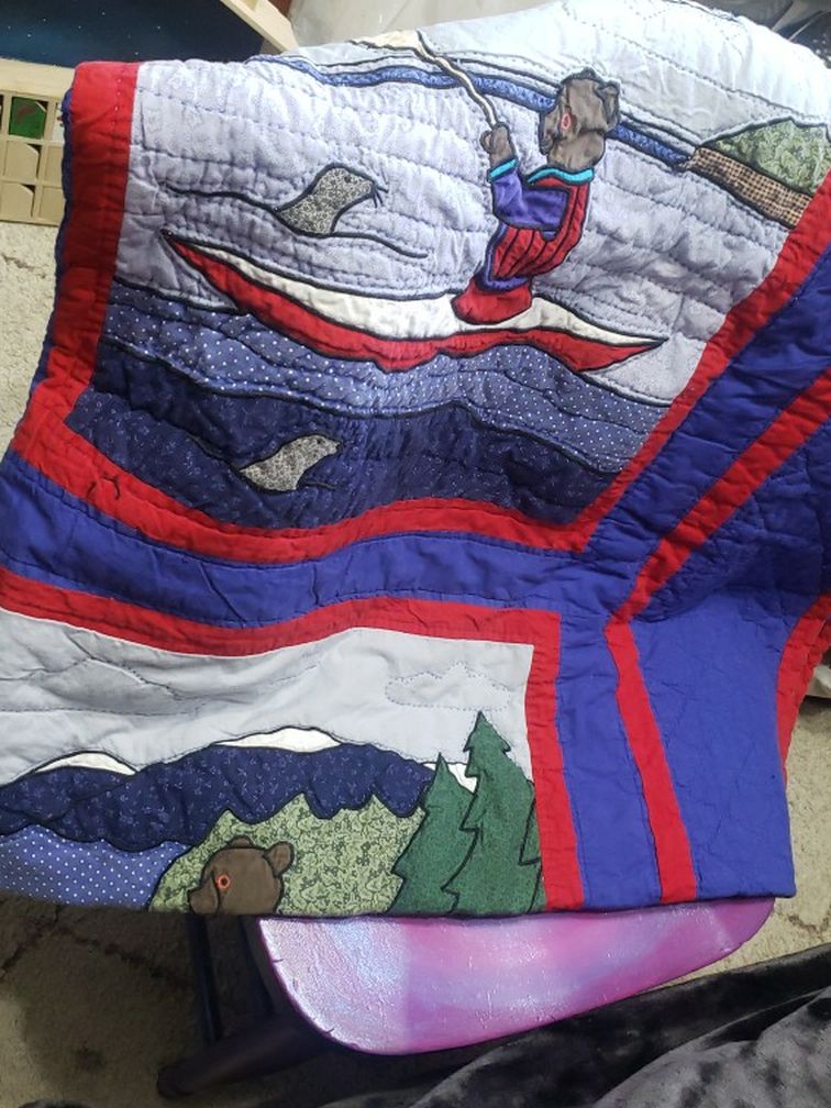 LL Bean Quilt Hard To Find Vintage Camping Bear