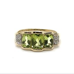 Peridot Lady’s Stone & Diamond Ring 0.40 CTW EPJ026141