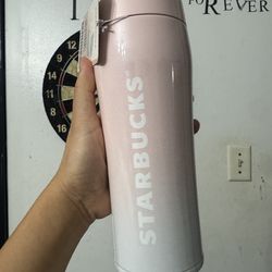 Starbucks Japan pink ombré stainless bottle cold hot nwt