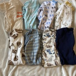 Baby Boy Footed Onesie Bundle Of 8 Size 3-6months