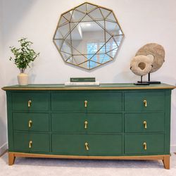 Dark Green Dresser - Solid Wood