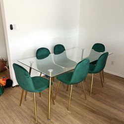 Big Rectangle Dining Table Set For 6 People