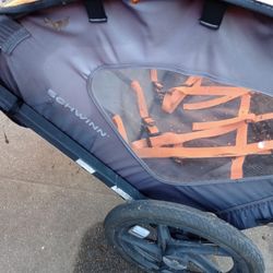 Schwinn Springbrook Bicycle Trailer, Two Passengers, Orange ...