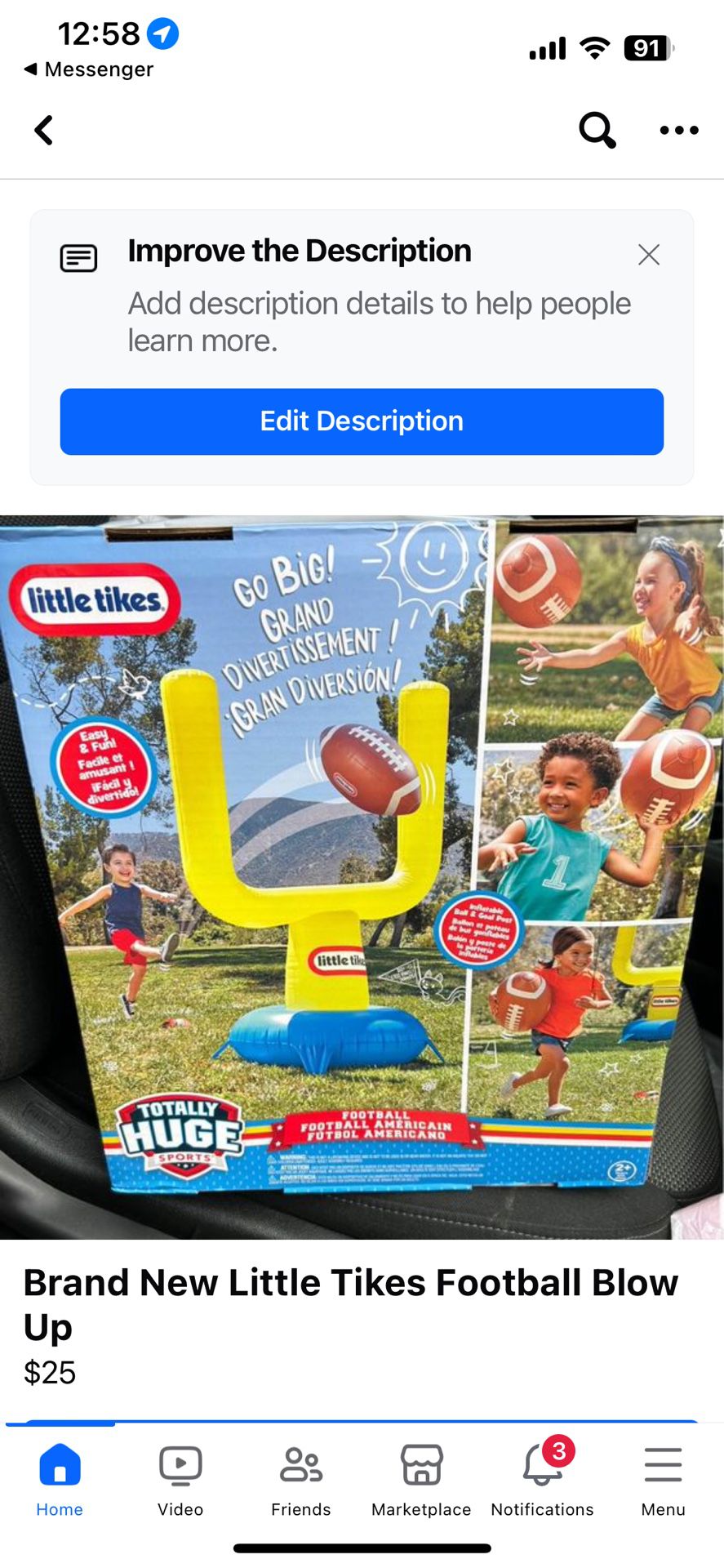 Brand New Little Tikes Football Blow Up