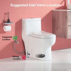 1.28 "gpf" Dual-flush Elongated Chair Height Floor Mounted  One-piece Toilet (seat Included)