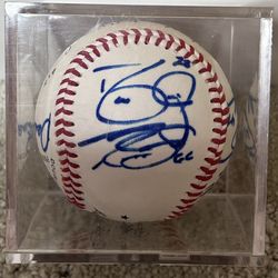 1999 Cleveland Indians Autographed Baseball With 10 Signatures