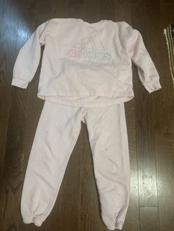 Adidas Girls Pink Sweatshirt & Jogger Set – Size 6-7