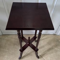 Vtg French Style Mahogany Wood Side Table/ Plant Stand 27"x11.75
