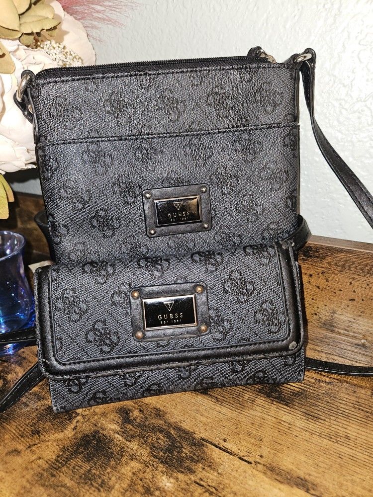 Guess Crossbody With Matching Wallet *call Outs*