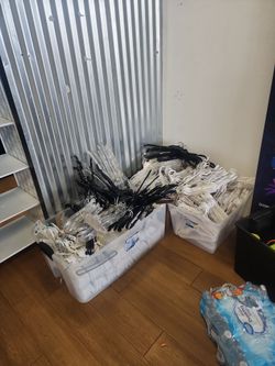 Lot of all types of clothing hangers