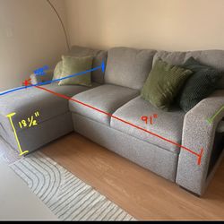Grey L Shaped Couch W/storage