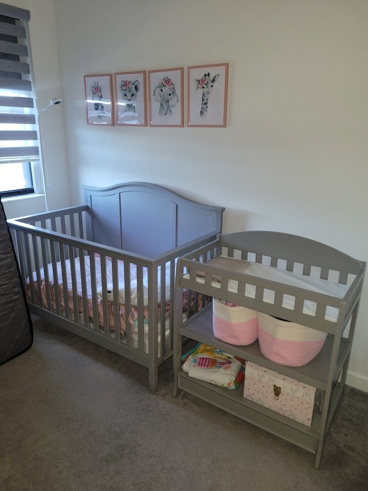 Crib (with Mattress) & Changing Table