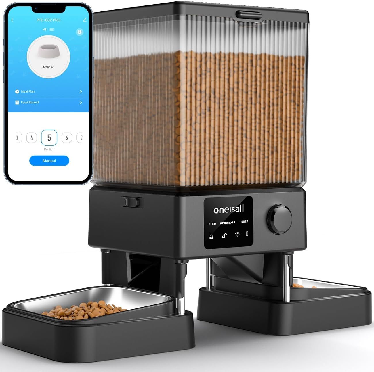 Automatic Cat Feeder with 5G Wifi, Automatic Cat Food Dispenser for 2 Cats