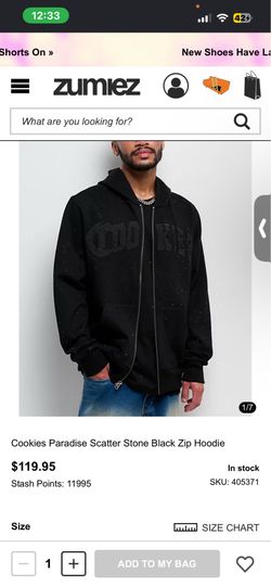 Cookies Paradise Scatter Stone Black Zip Hoodie