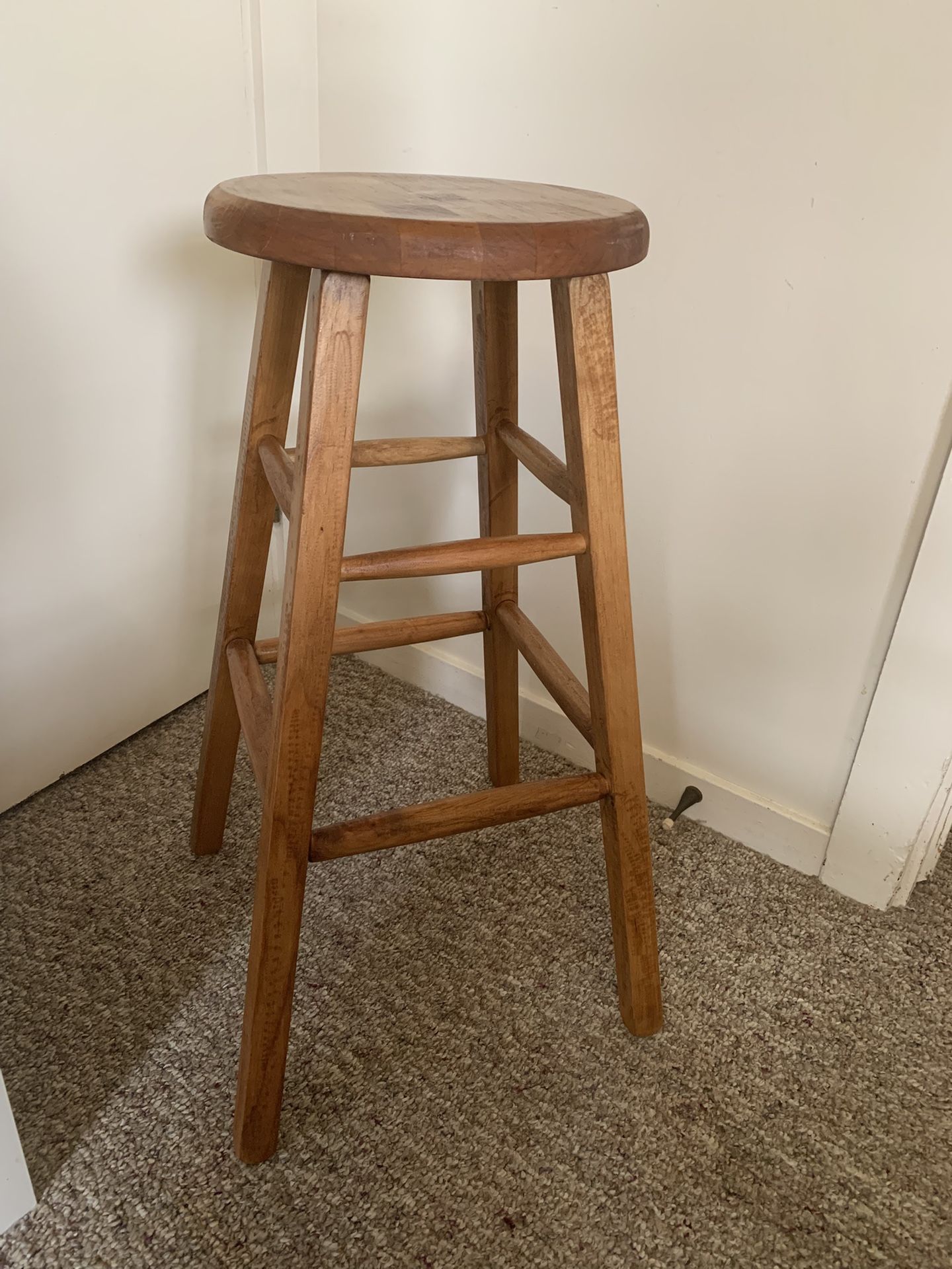 Wood Round Top Stool