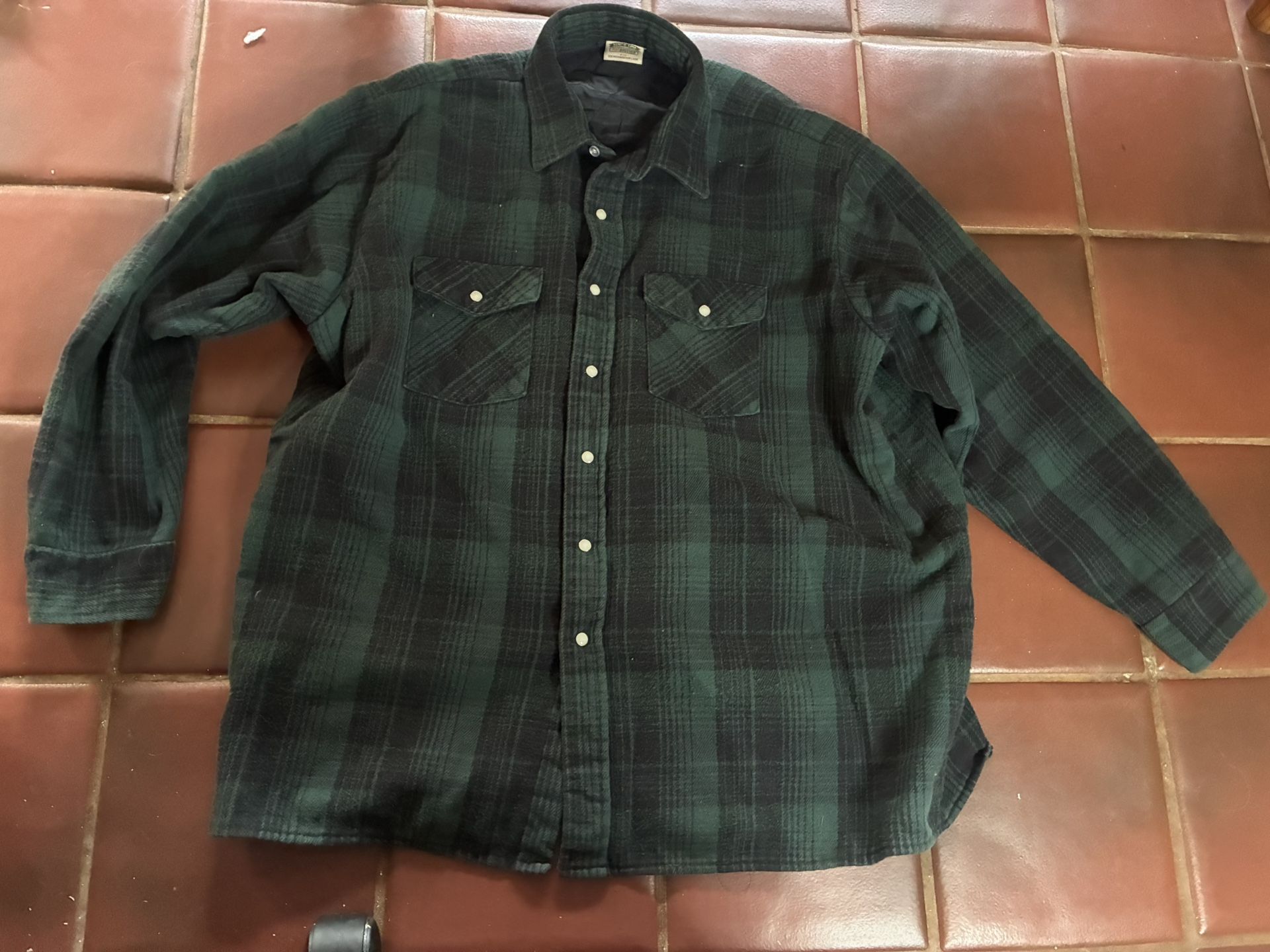 Five Brother 2XL Thick Plaid Flannel Shirt Jacket Lined Insulated Vtg USA