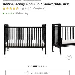 Black 3 In 1 Crib
