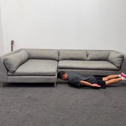 CB2 Decker Grey Sectional Couch with Oversize Chaise *Retails 2.8k* Modern - Can Deliver and Setup