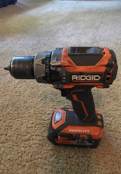Powerful Ridgid Hammer Drill Generation 5X Brushless with Strong 4.0Ah High Capacity battery and Charger