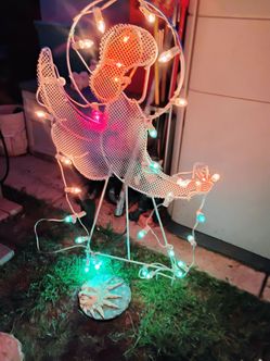 Vintage Lighted Wire Mesh Angel Christmas Yard Decoration