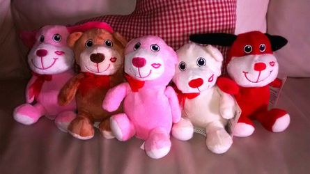 Personalized Valentine's day plush animals