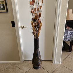 Wood Vase With Filler
